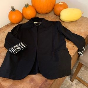Gibson Black Blazer with Striped Cuffs